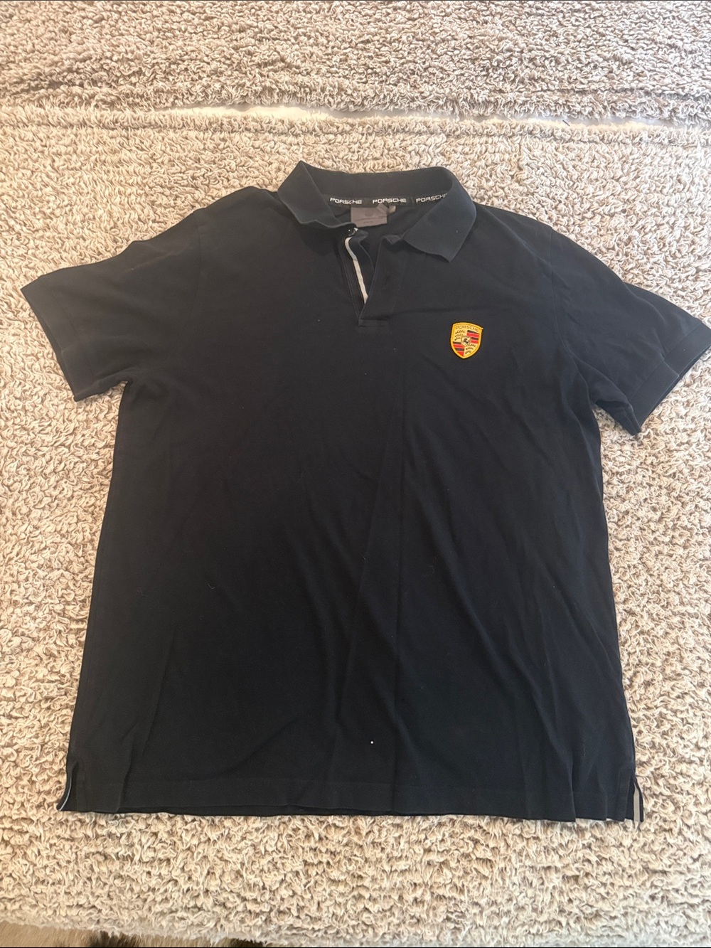 Porsche Design Black Polo with Porsche Crest Patch